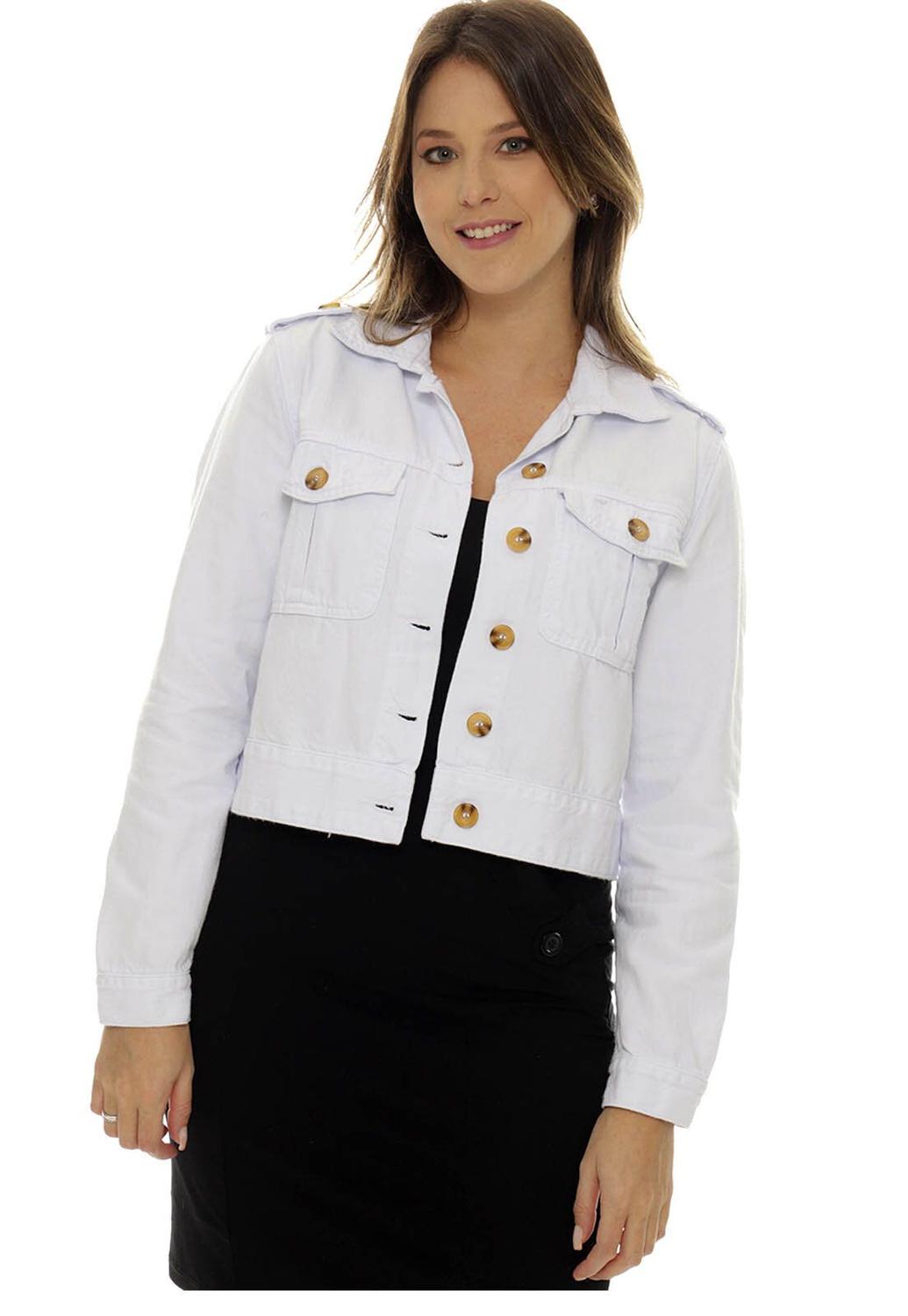 jaqueta cropped sarja