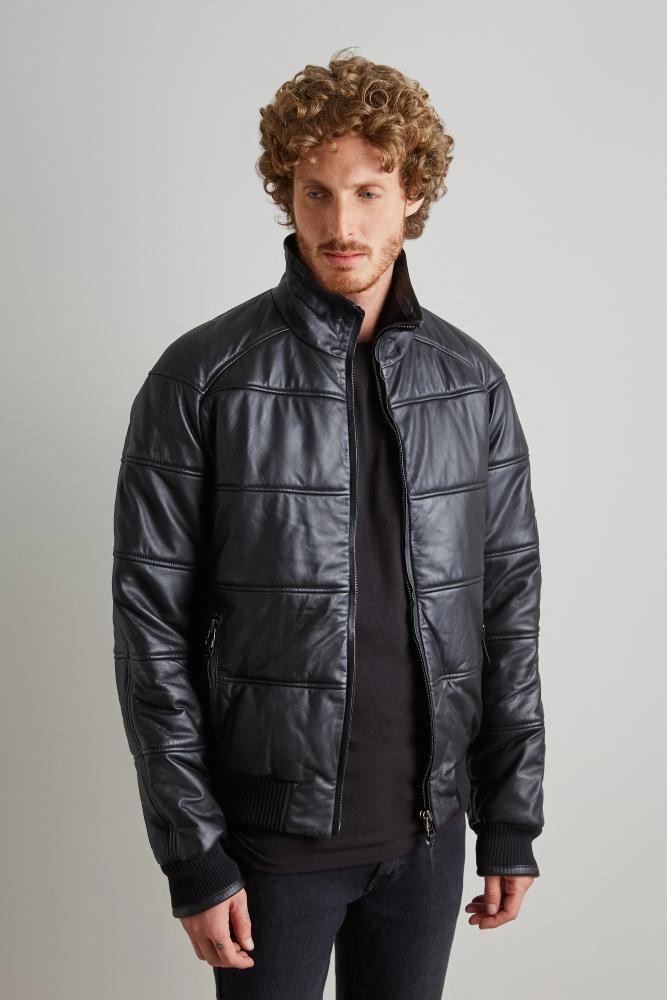 jaqueta de couro bomber