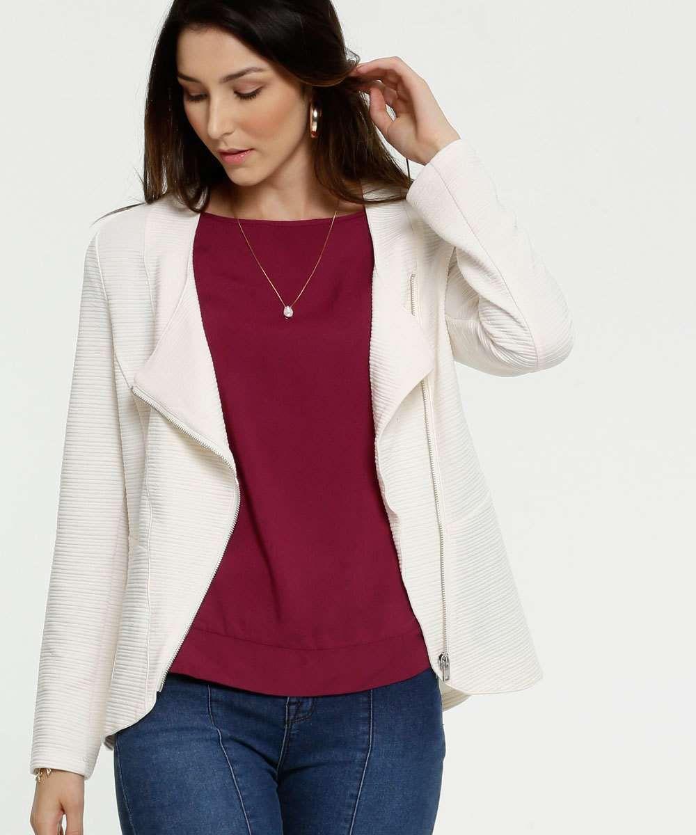 jaqueta de couro feminina marisa