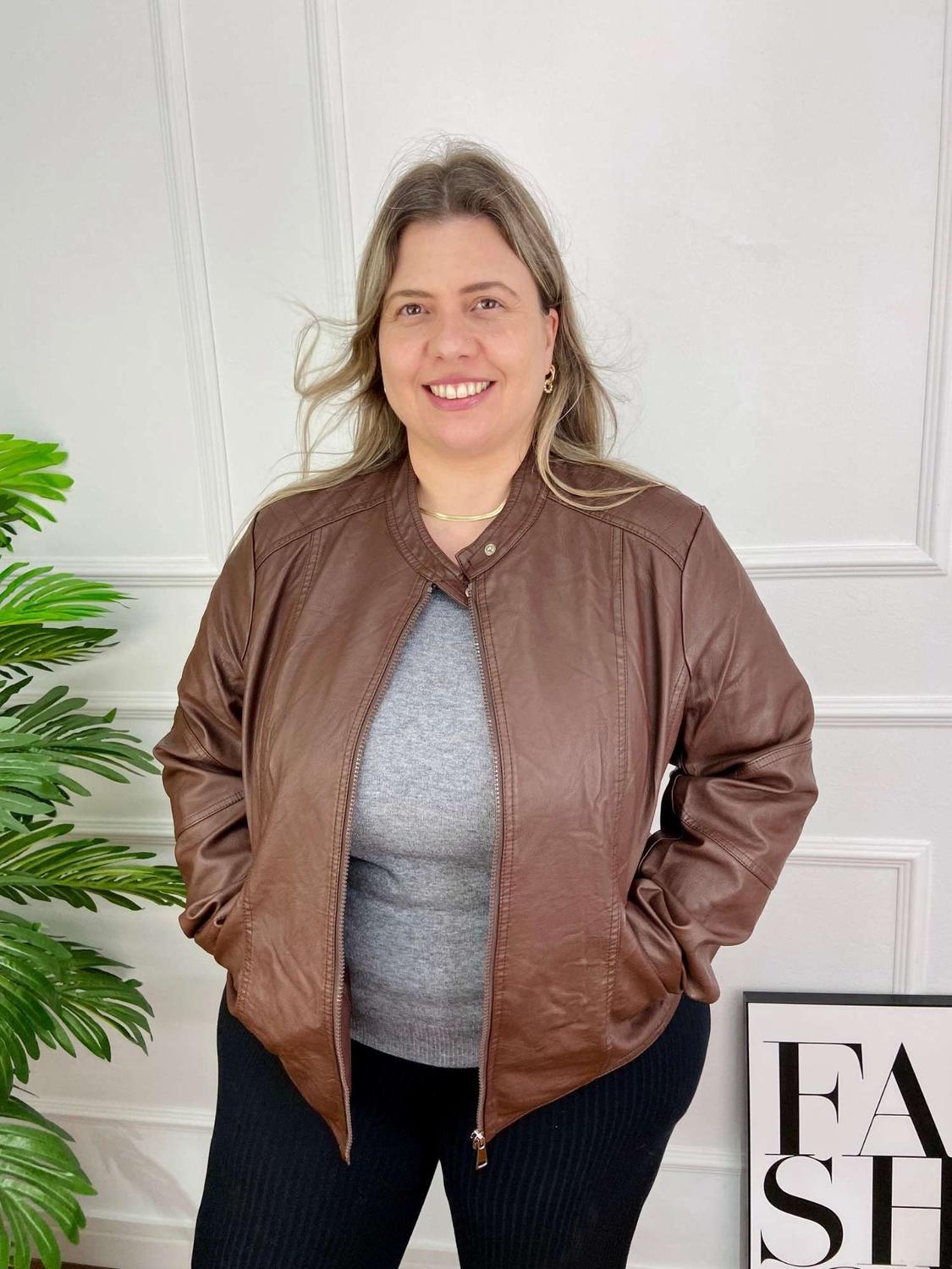 Jaqueta Bomber Jaqueta Couro Natural Feminina Plus Size Jaqueta De