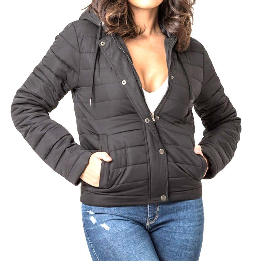 Jaqueta Jeans Jaqueta Preta Feminina Com Capuz Jaqueta Feminina