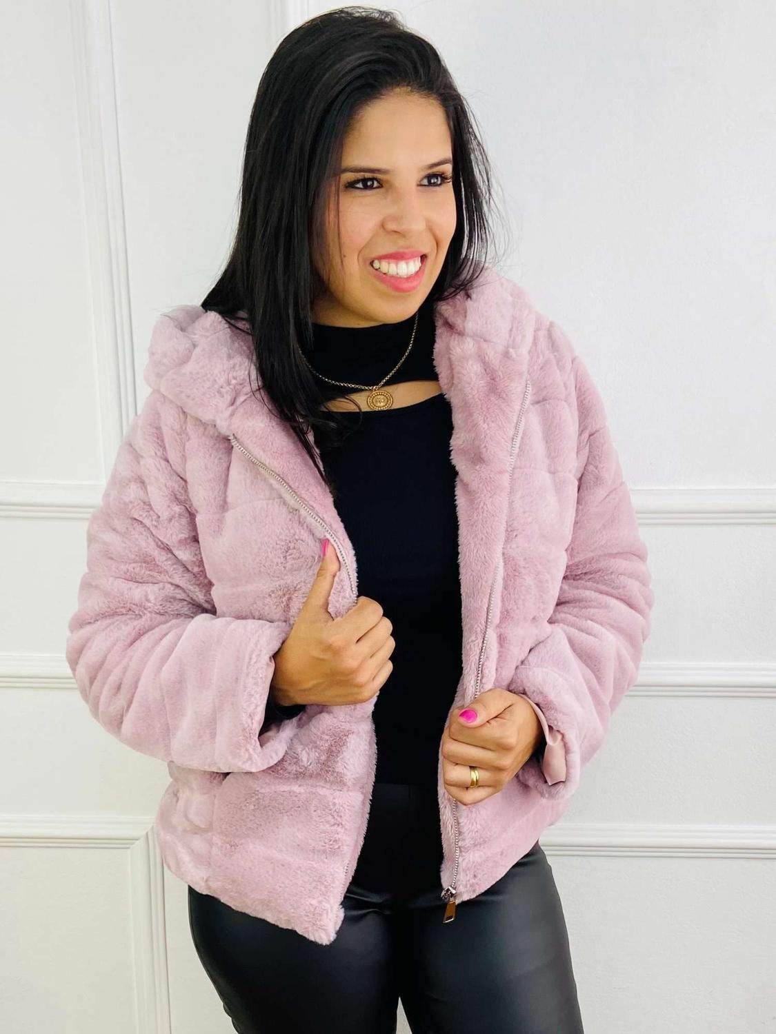 Peludinho Casaco Peludo Por Dentro Feminino Jaqueta Jeans Feminina