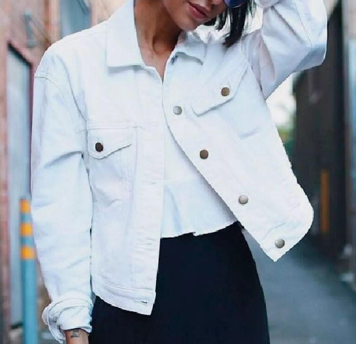 Camisa jeans branca feminina Clearance