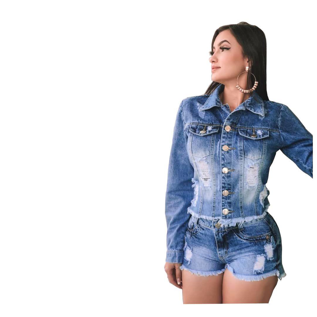 jaqueta jeans polo wear feminina