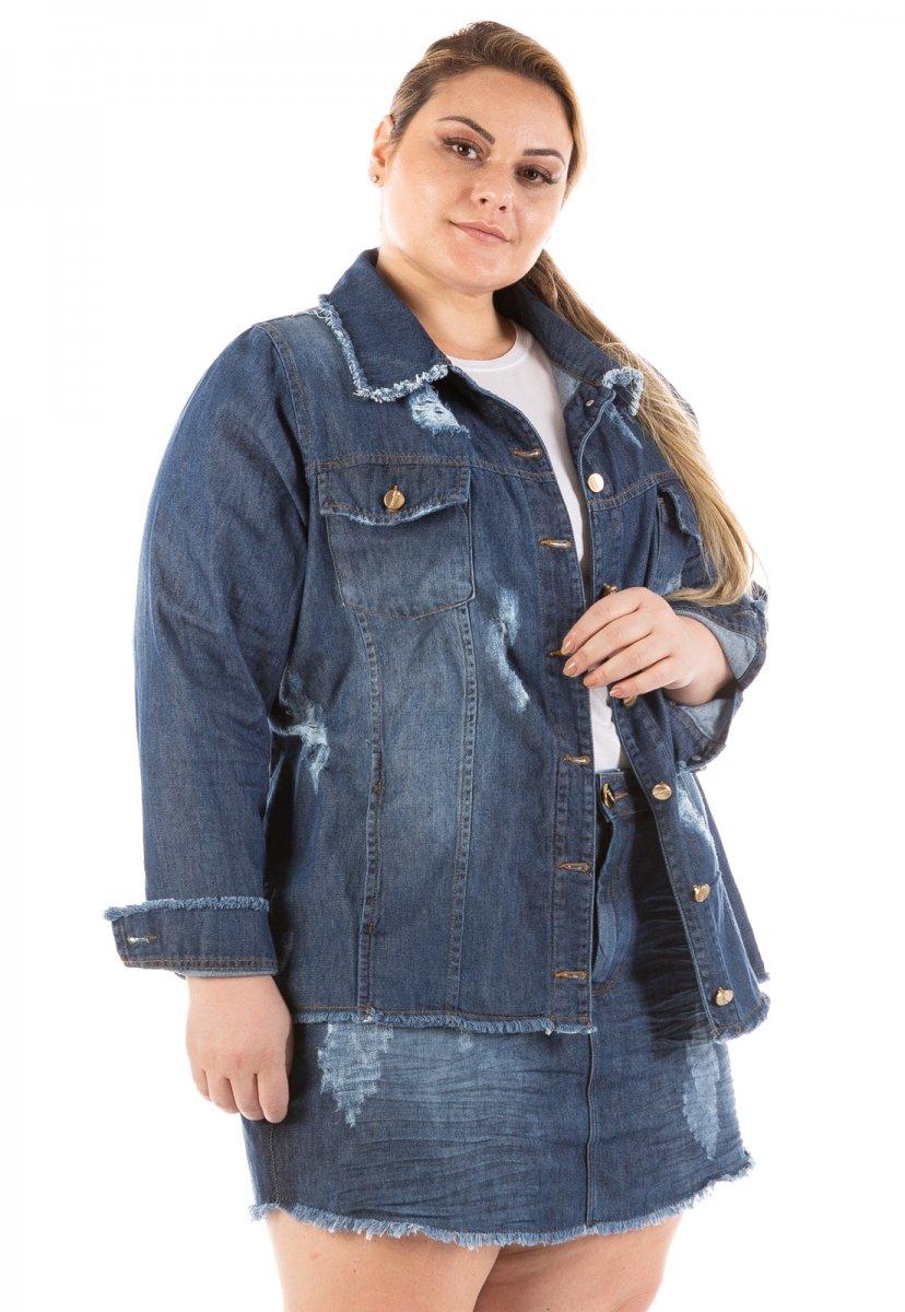 jaqueta jeans feminina curta plus size