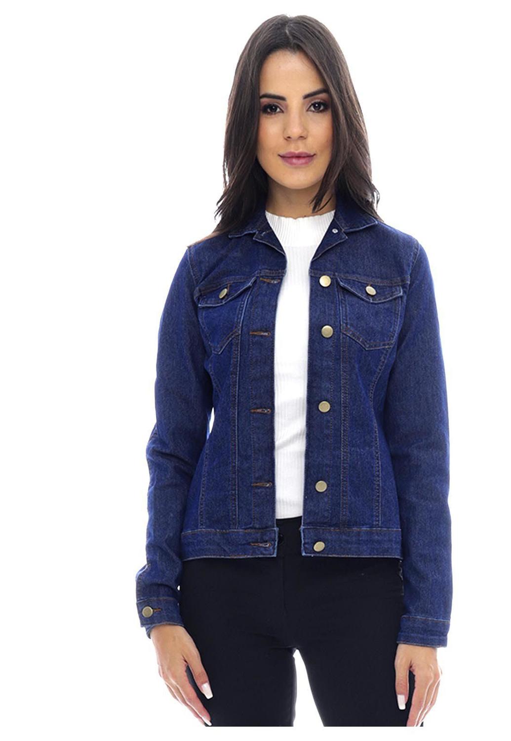 jaqueta jeans feminina tipo blazer