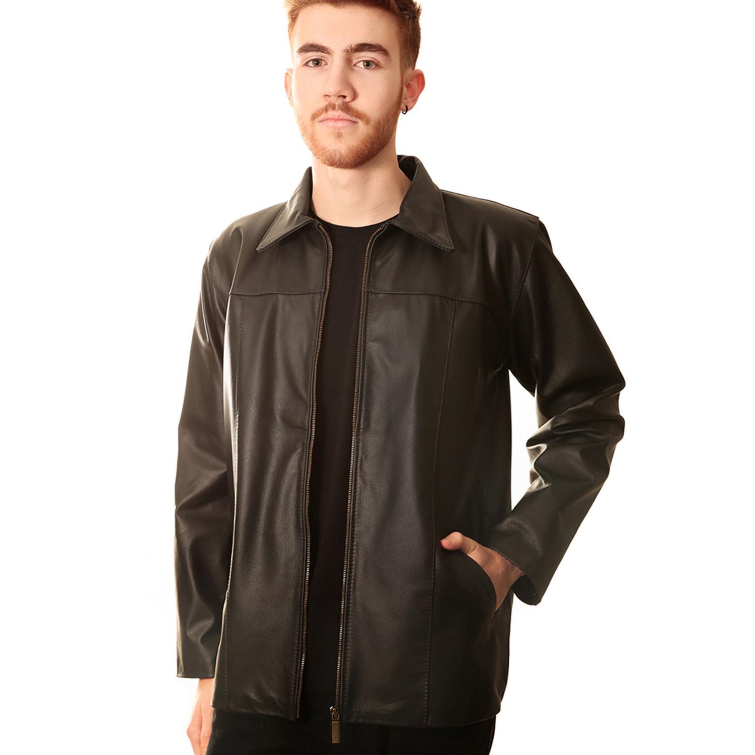 Jaqueta Masculina Couro Casaco Caban 