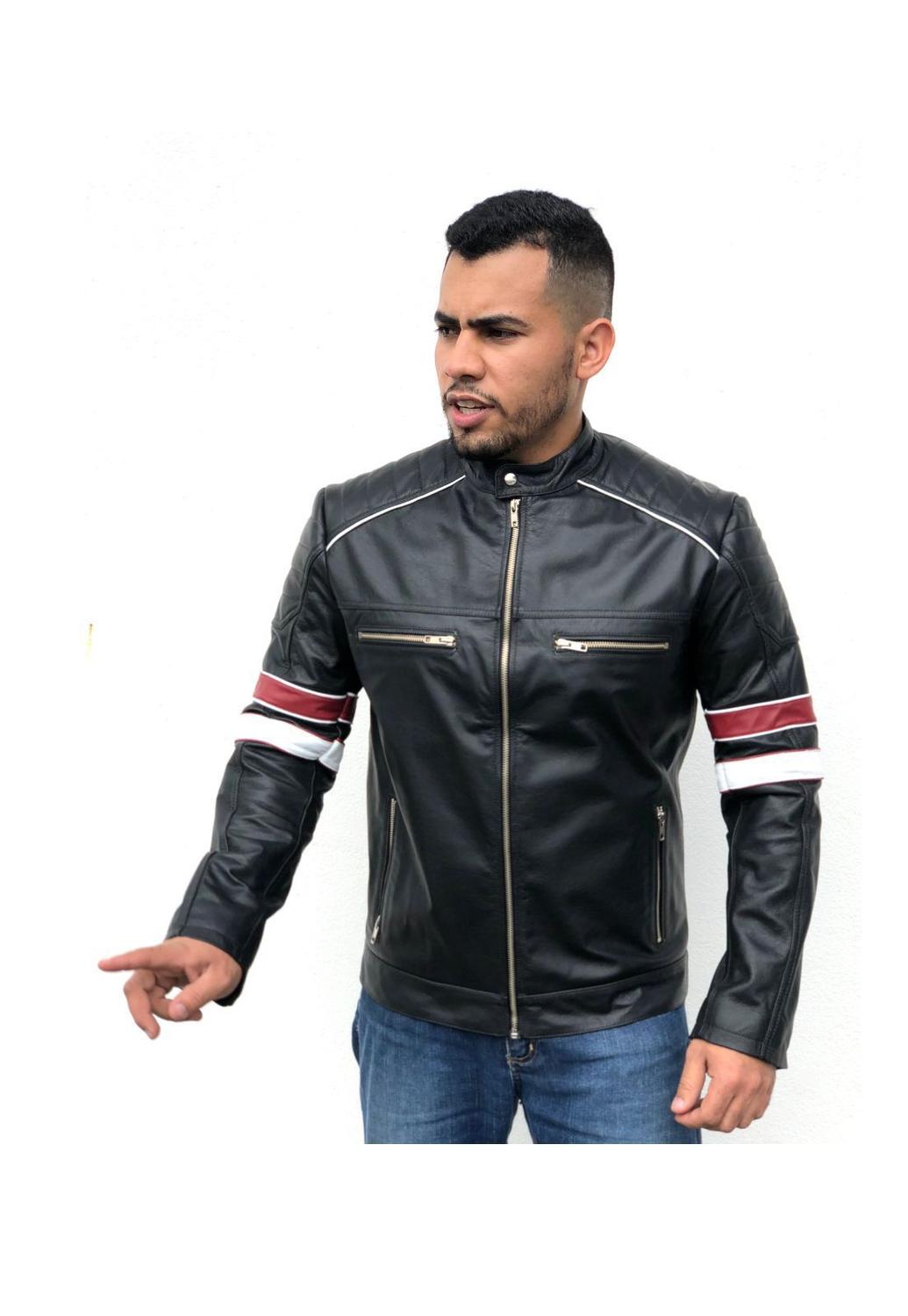 jaqueta couro preto masculina