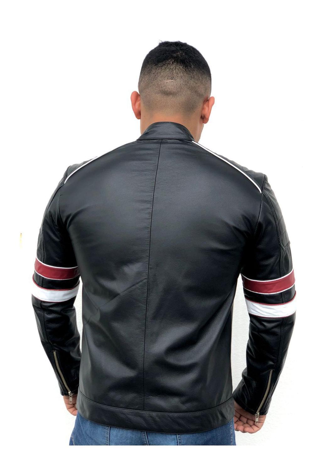 jaqueta couro slim masculina