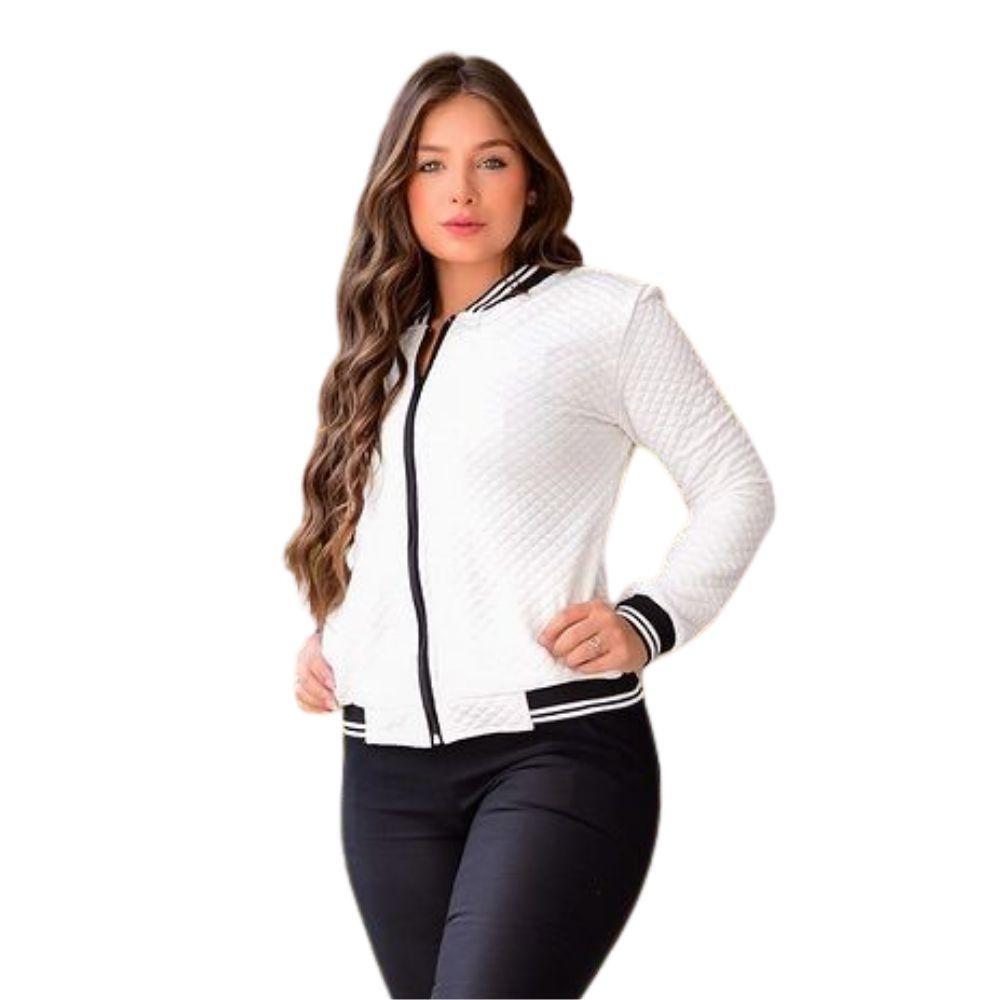 Jaqueta OFF Feminina Bomber Blusa de Frio com Ziper Inverno - Main Image