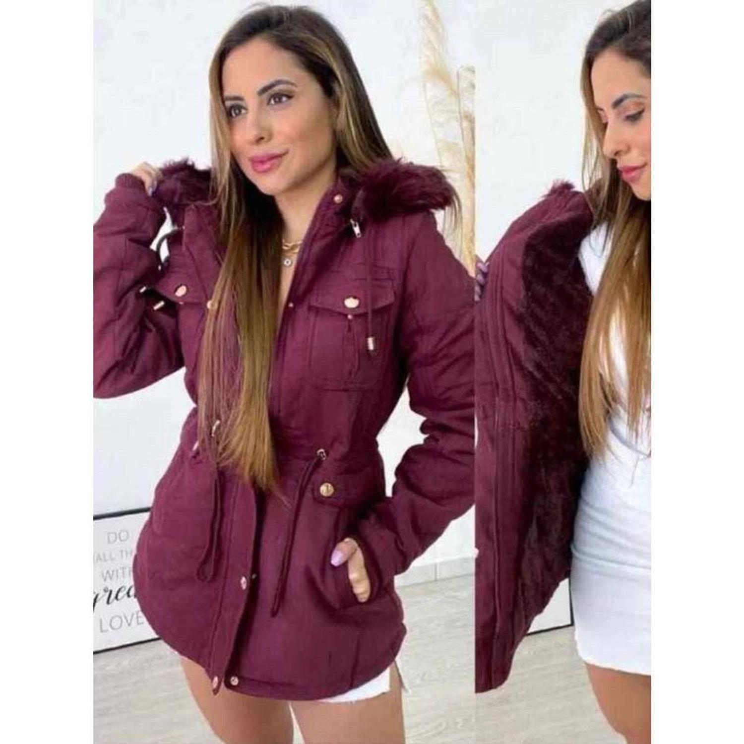Inverno Blusa Parka Feminina Inverno Europeu Jaqueta Para Frio