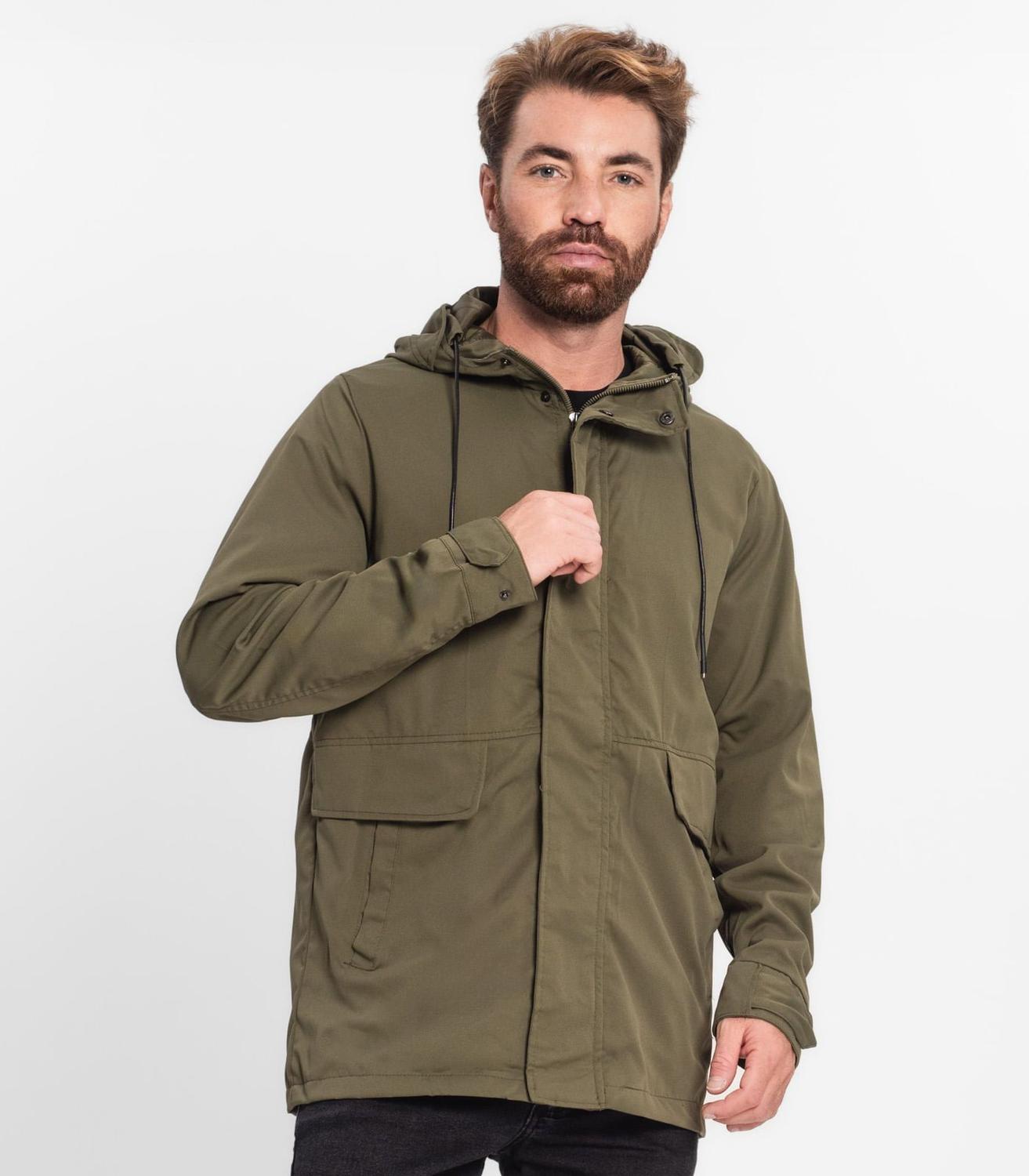 Jaqueta Parka Jaquetas Verde Jaqueta Parka Masculina Em Sarja