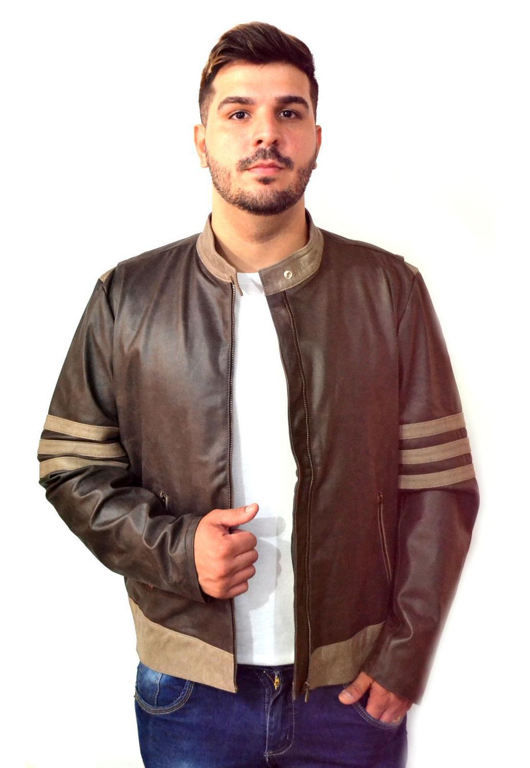 jaqueta de couro masculina wolverine