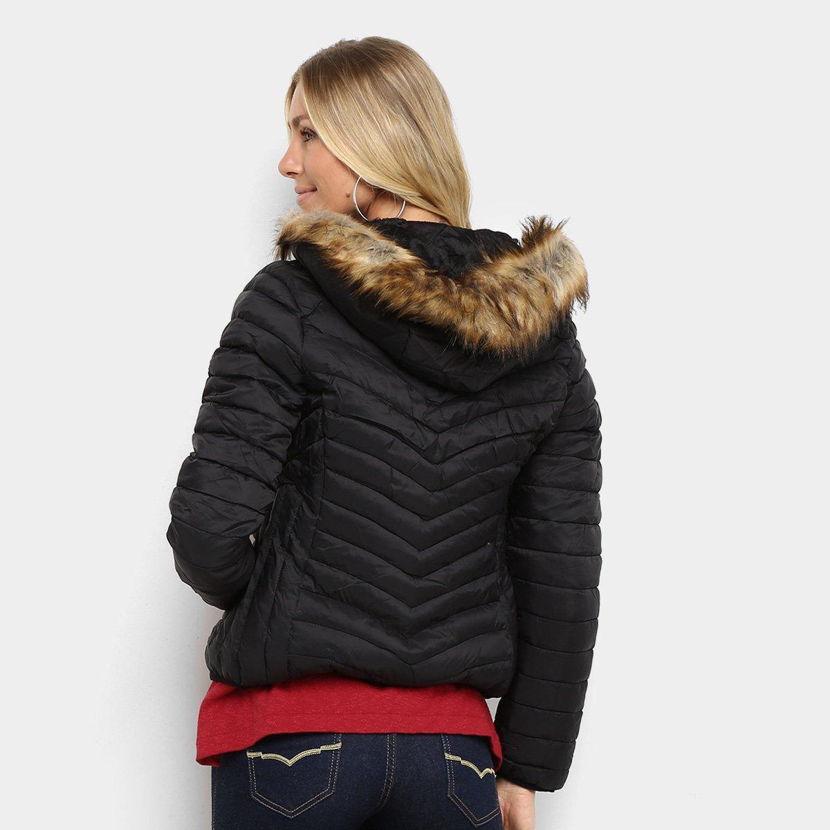 jaqueta nylon com capuz feminina