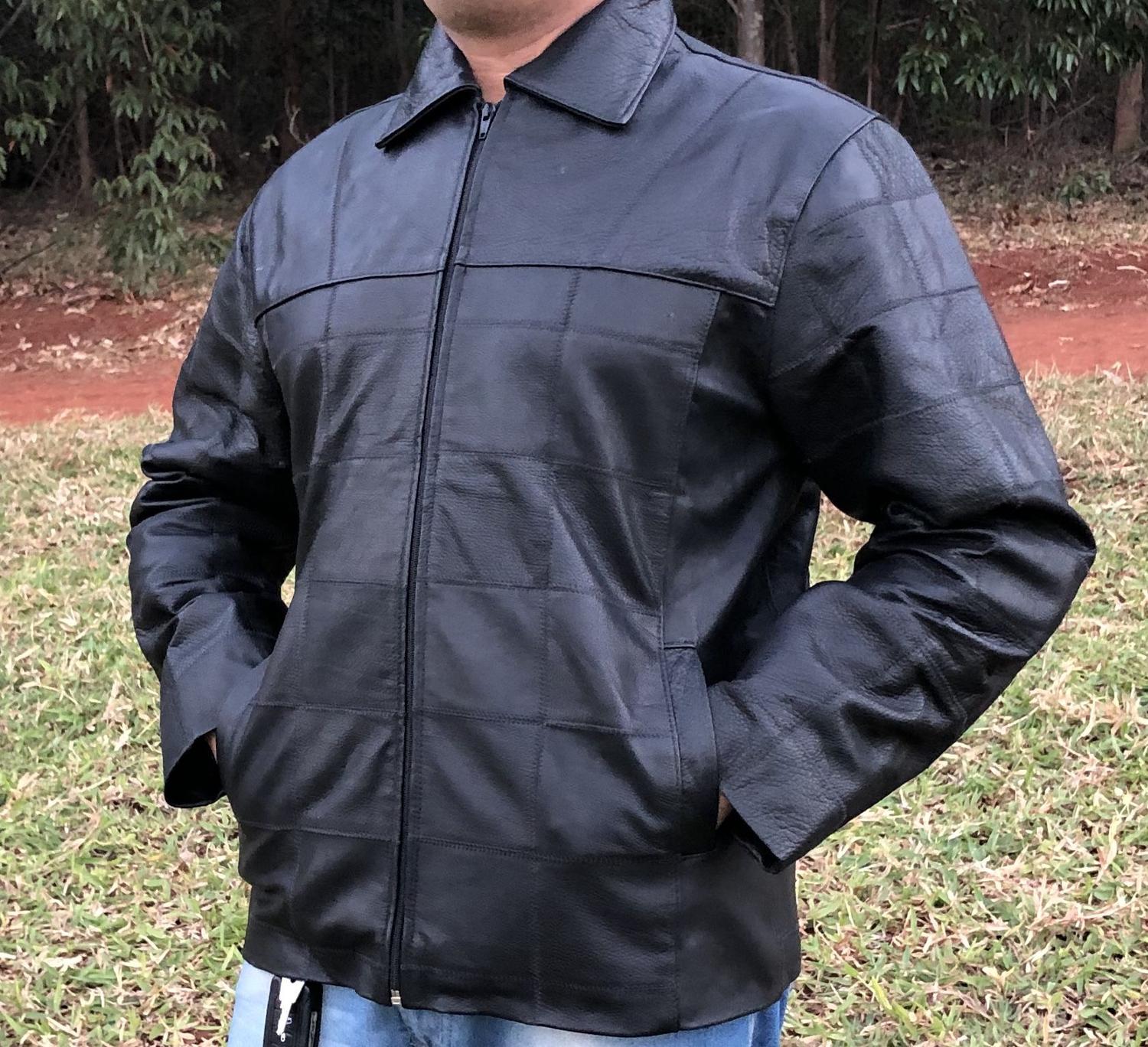jaqueta de couro masculina sob medida