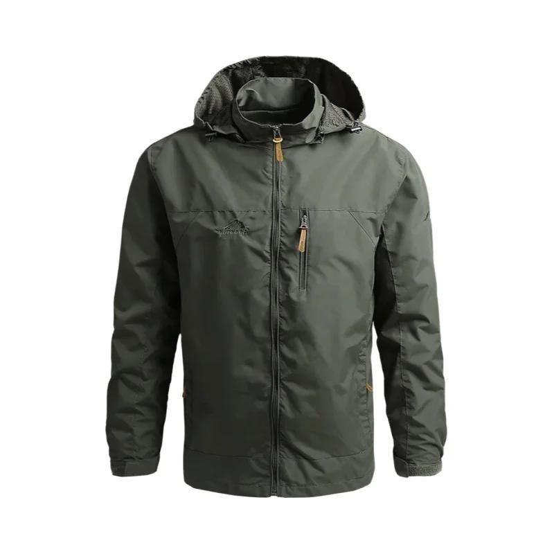 Jaqueta Tática Corta-vento Masculina À Prova D'Água com Capuz
