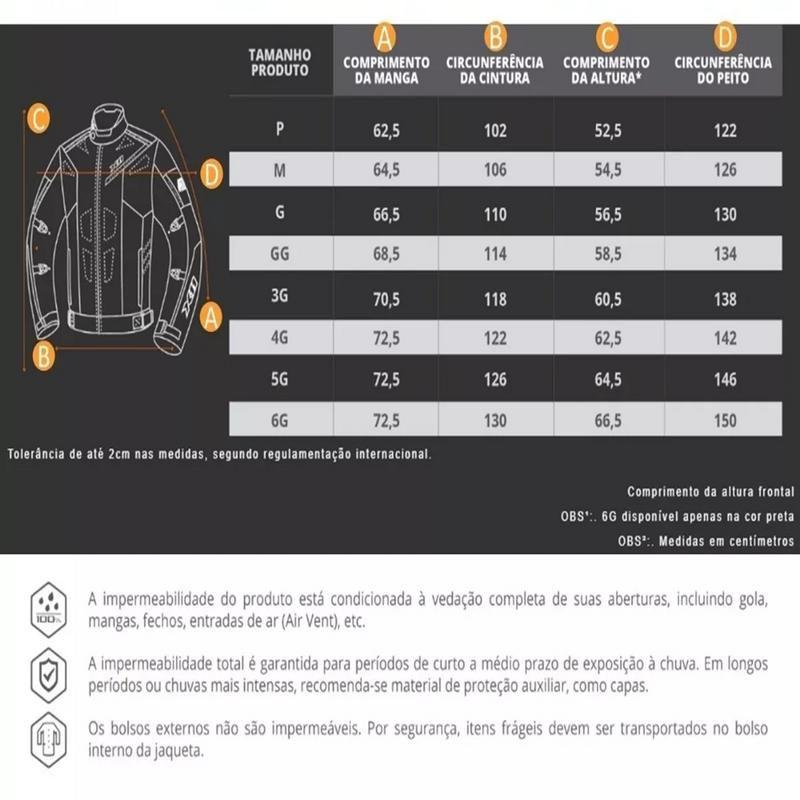 jaqueta motoqueiro x11 evo 100 impermeável