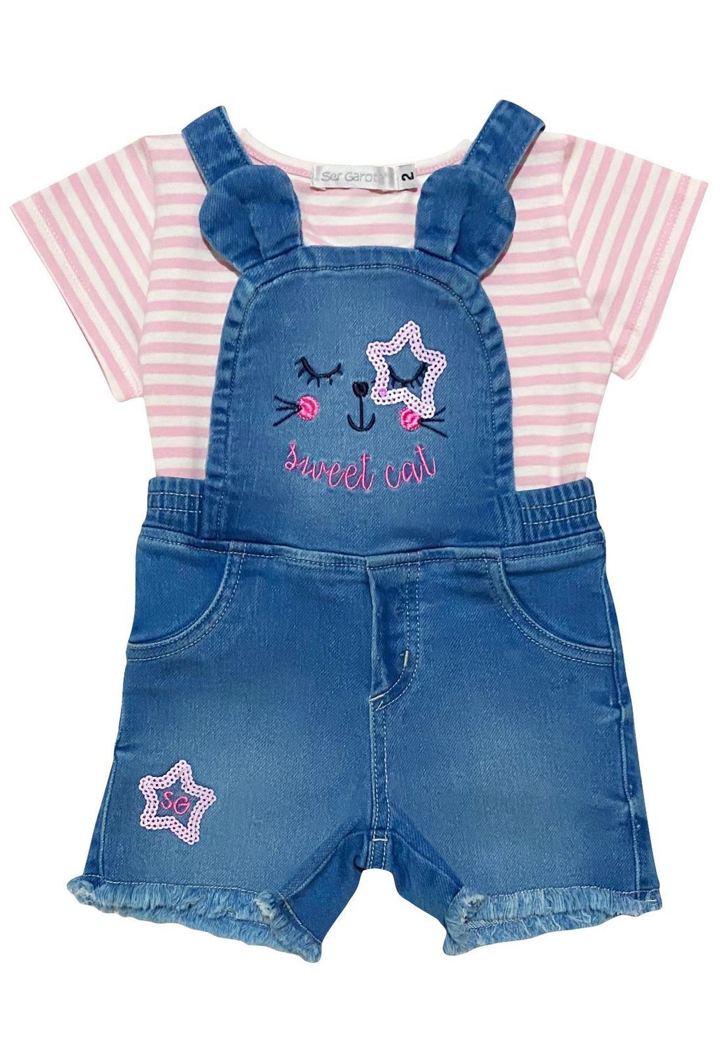 Jardineira Jeans Bebe Feminino Ser Garota R 5926 Jardineira Para Bebes Magazine Luiza