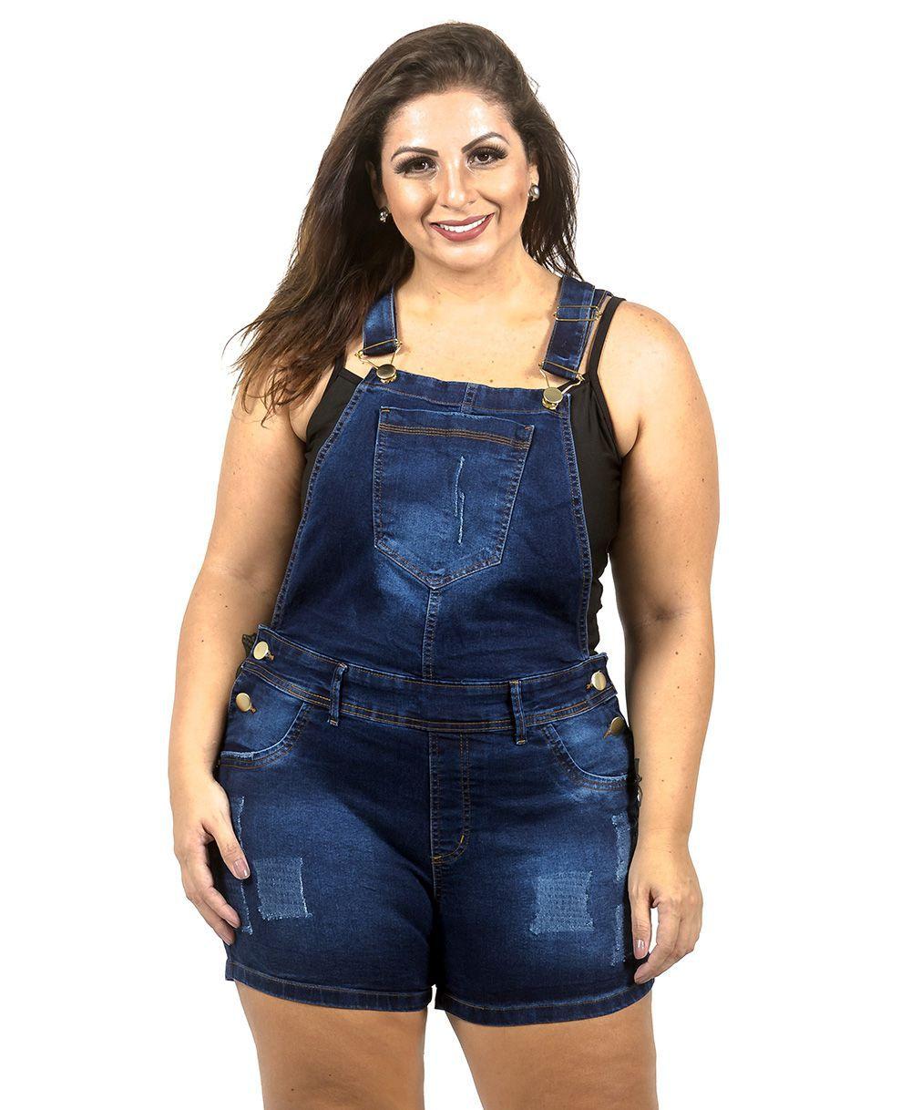 jardineira plus size preta