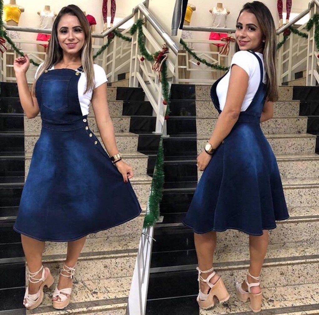 jardineira jeans rodada