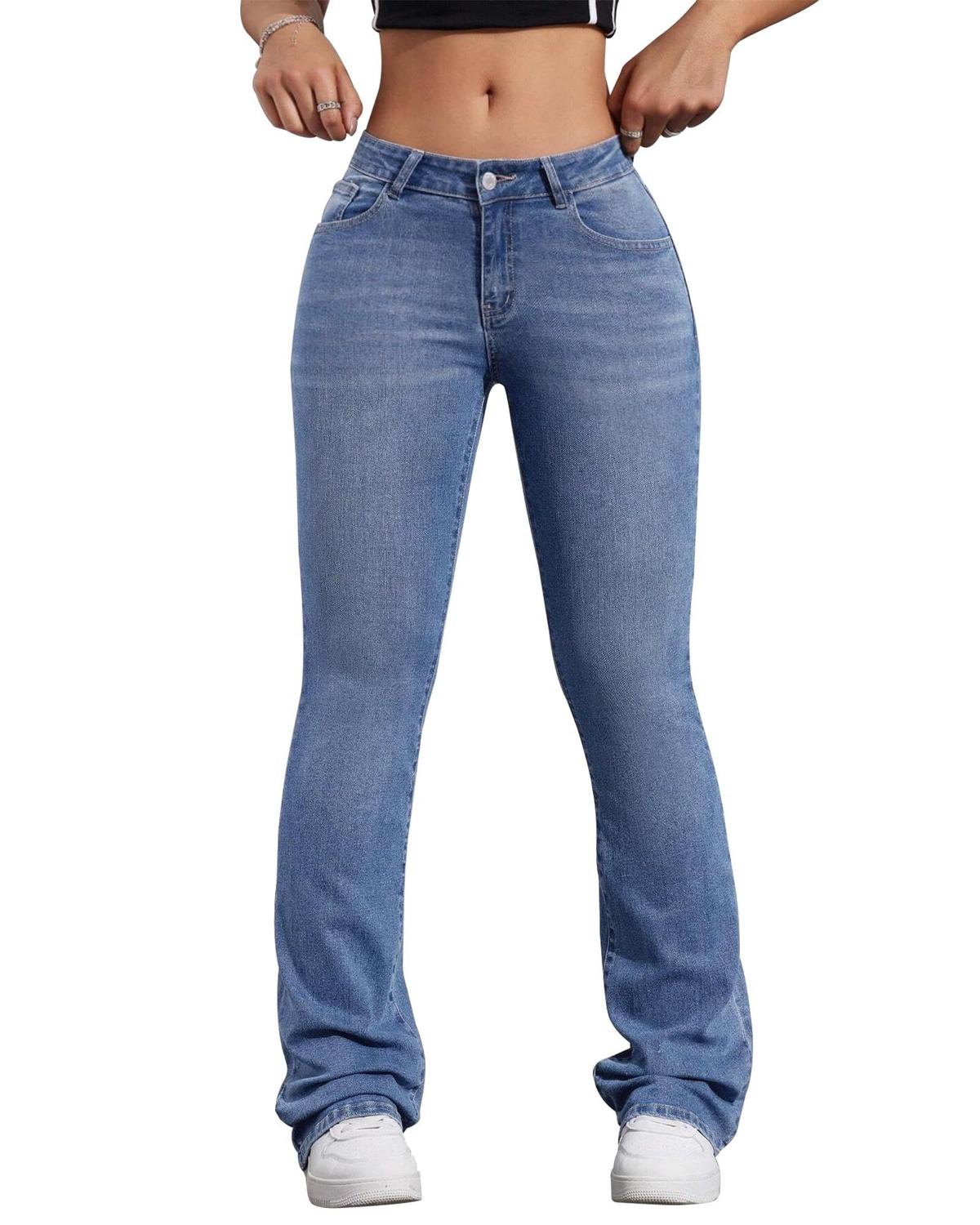 Calça Jeans Feminina Cintura Baixa Calça Jeans Feminina Casual