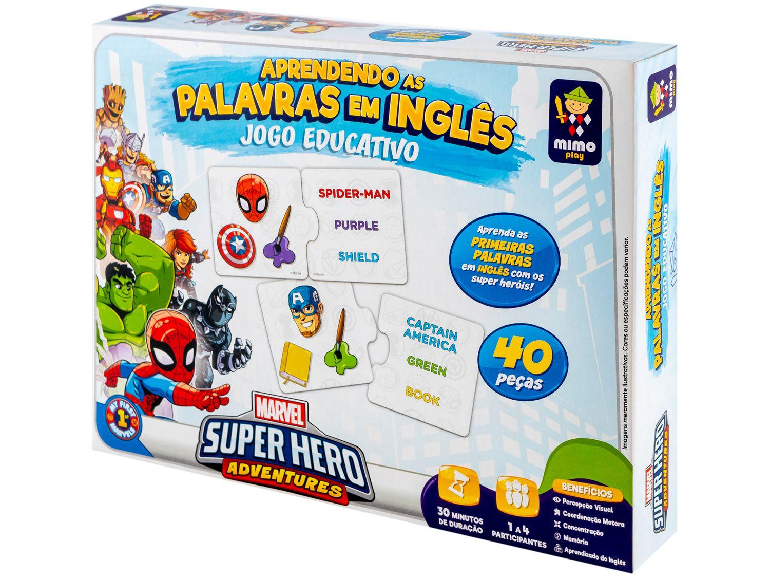 Jogo Aprendendo as Palavras em Inglês Marvel