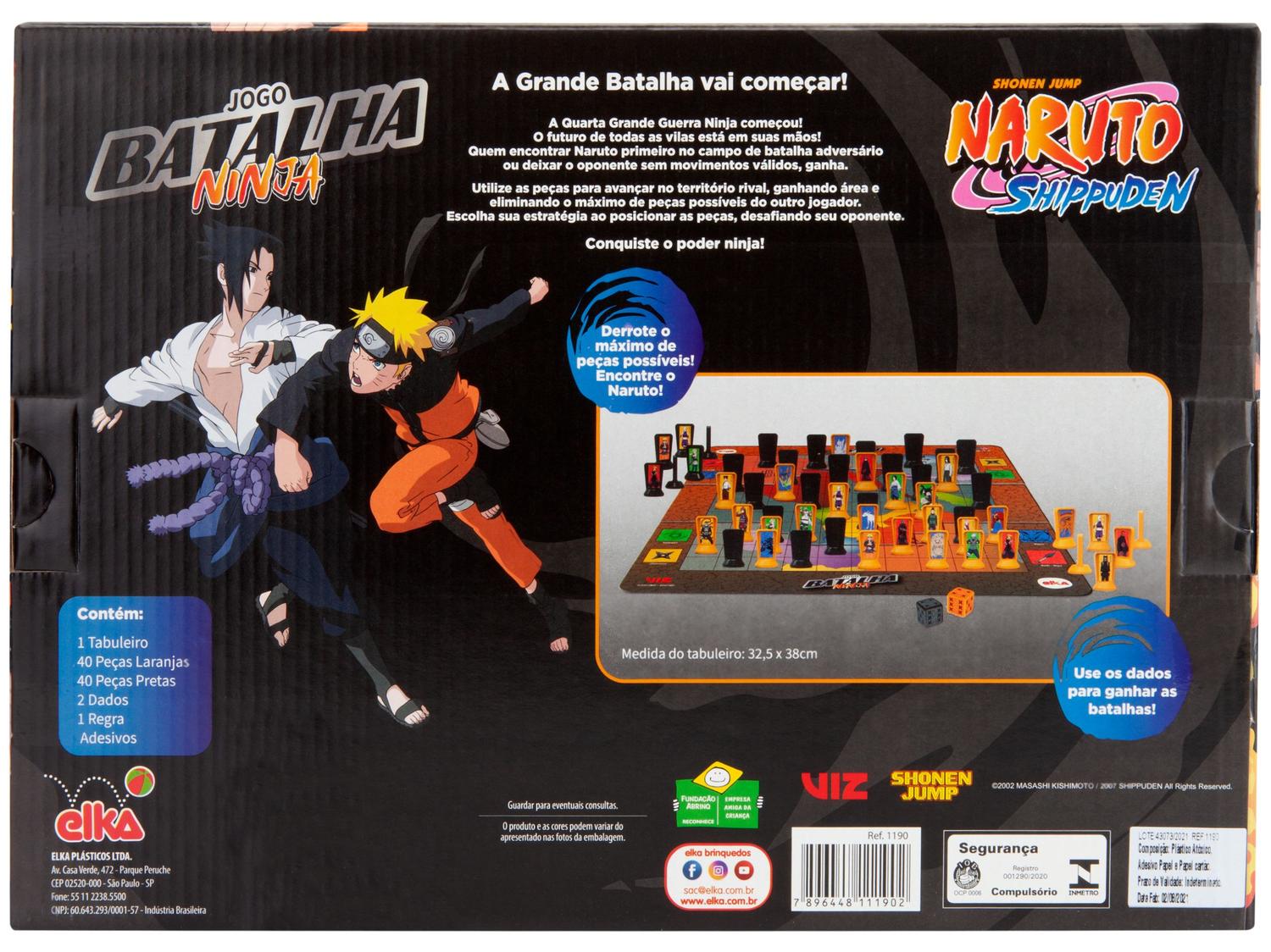 Jogo Batalha Ninja Naruto Shippuden de Tabuleiro
