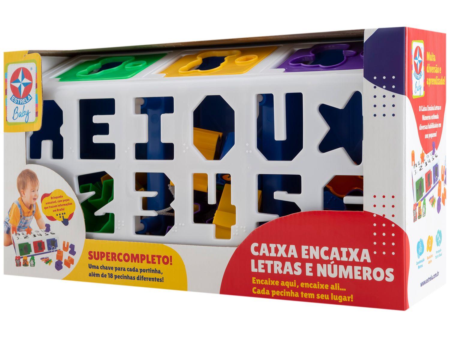 Jogo Caixa Encaixa Letras e Números Baby