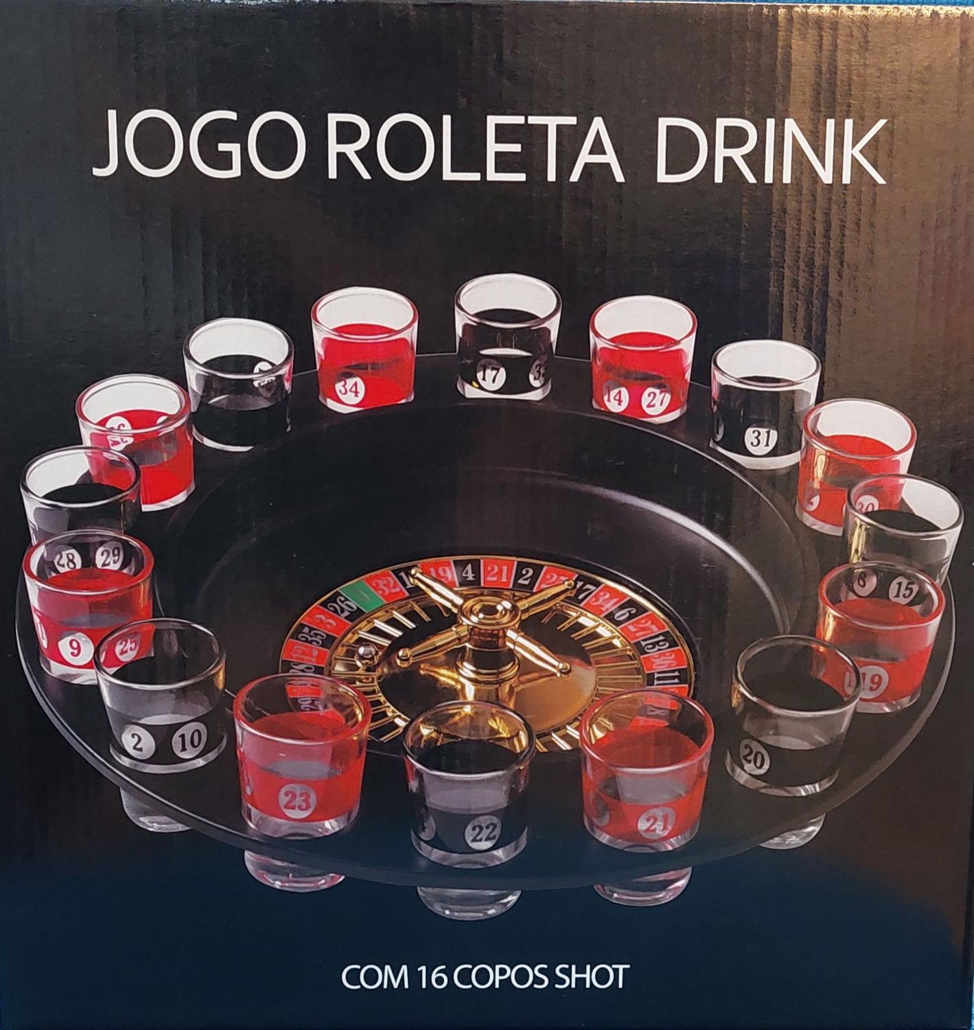JOGO CASSINO ROLETA SHOT 16 COPOS BEBIDAS DRINK
