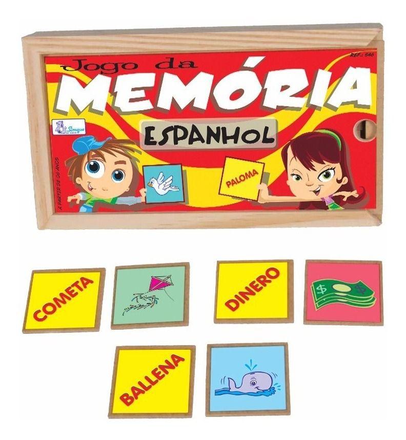 Jogo Da Memória Espanhol Educativo Pedagogico Simque - Jogos de Memória ...
