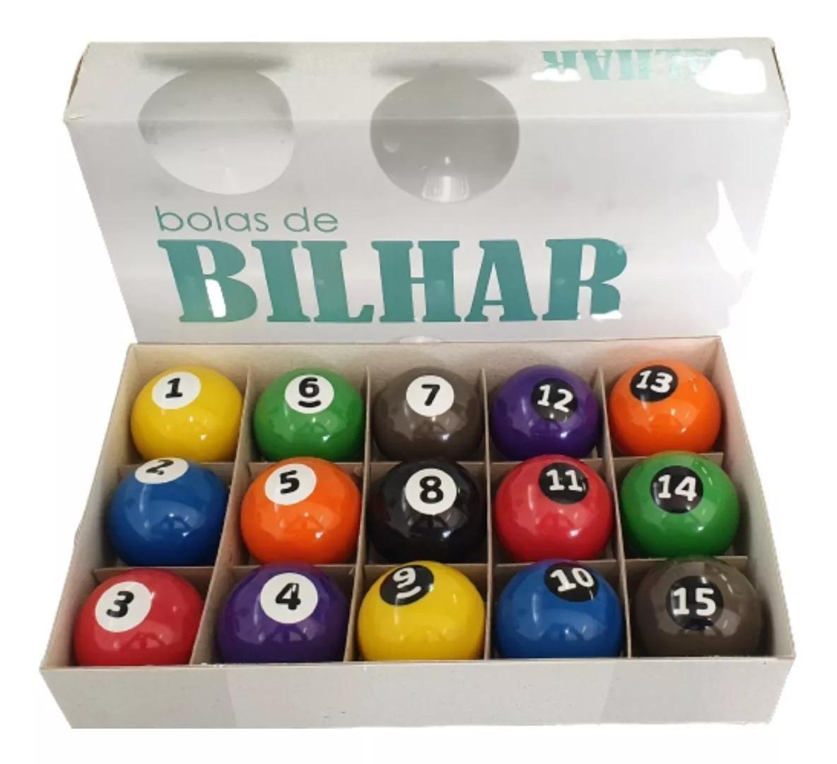 Jogo De Bolas De Bilhar Sinuca Snooker 52mm Bolão 54mm