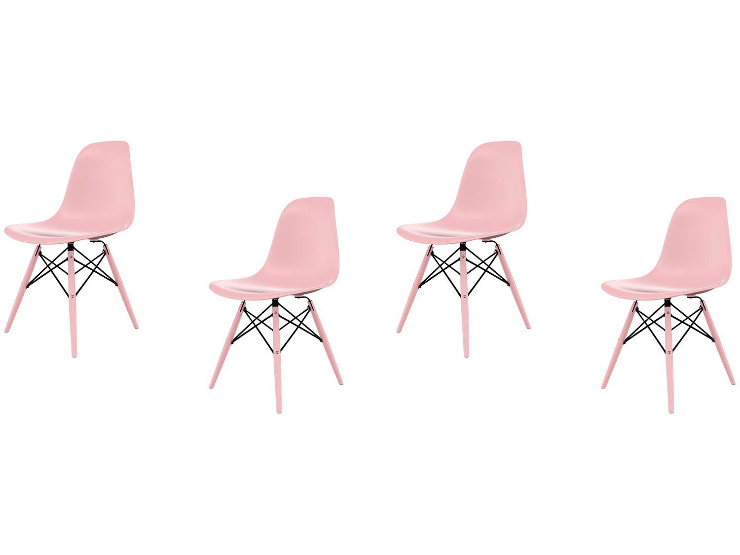 Jogo de Cadeira de Polipropileno Empório Tiffany Eames DSW-INJ 4 Peças
