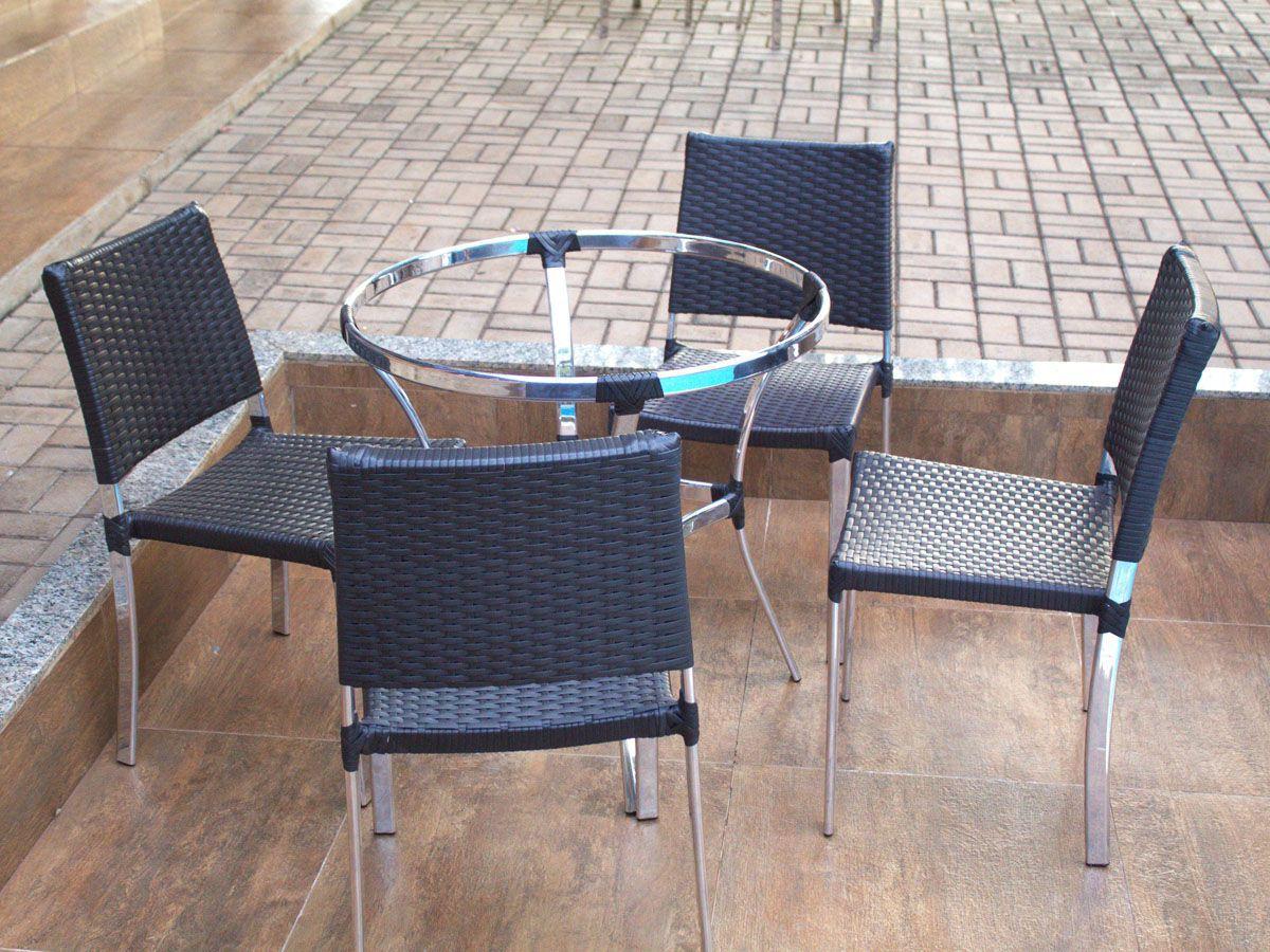 Jogo De Cadeira E Mesa Em Alumínio Para Jardim - Up mobille - Cadeira