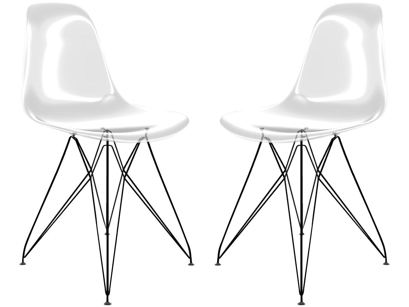 Jogo de Cadeiras de Policarbonato Empório Tiffany Eames 2 Peças