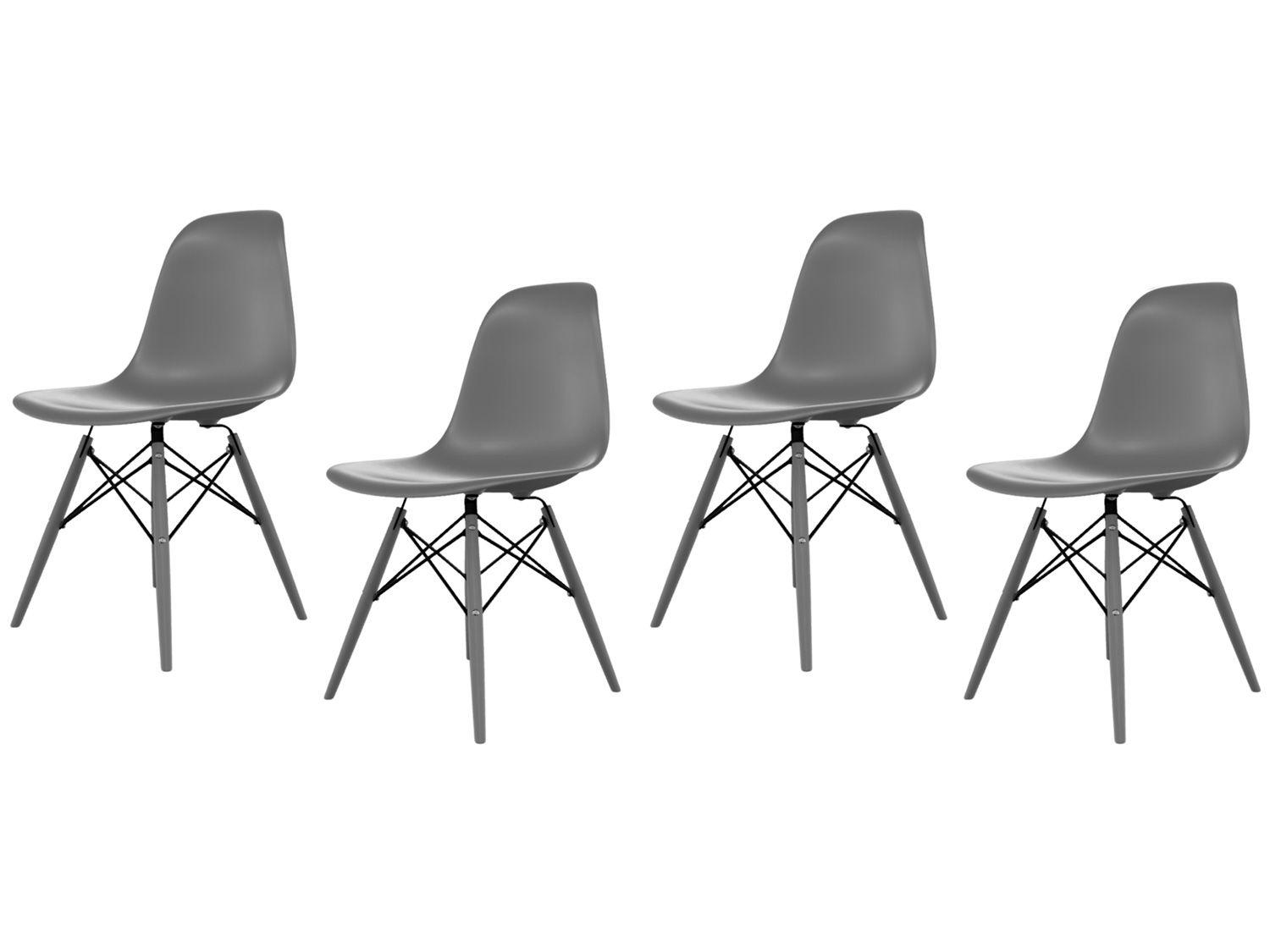 Jogo de Cadeiras de Polipropileno Empório Tiffany Design Eames 4 Unidades