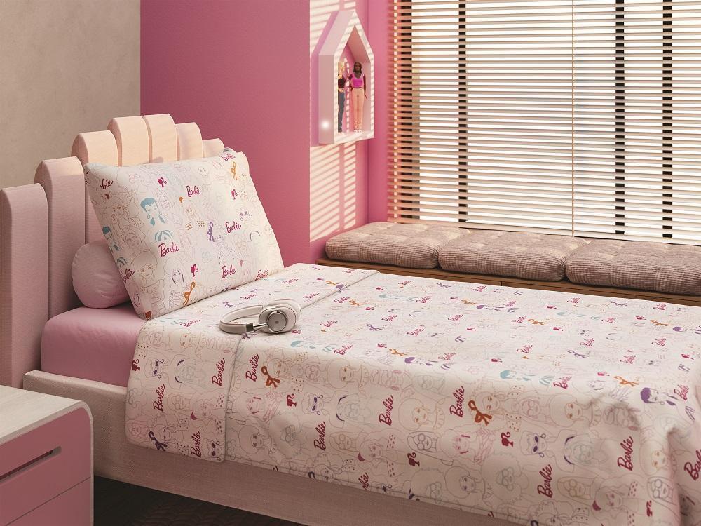 Jogo De Cama Solteiro Estampado Barbie Lepper 2 Pçs - Barbie