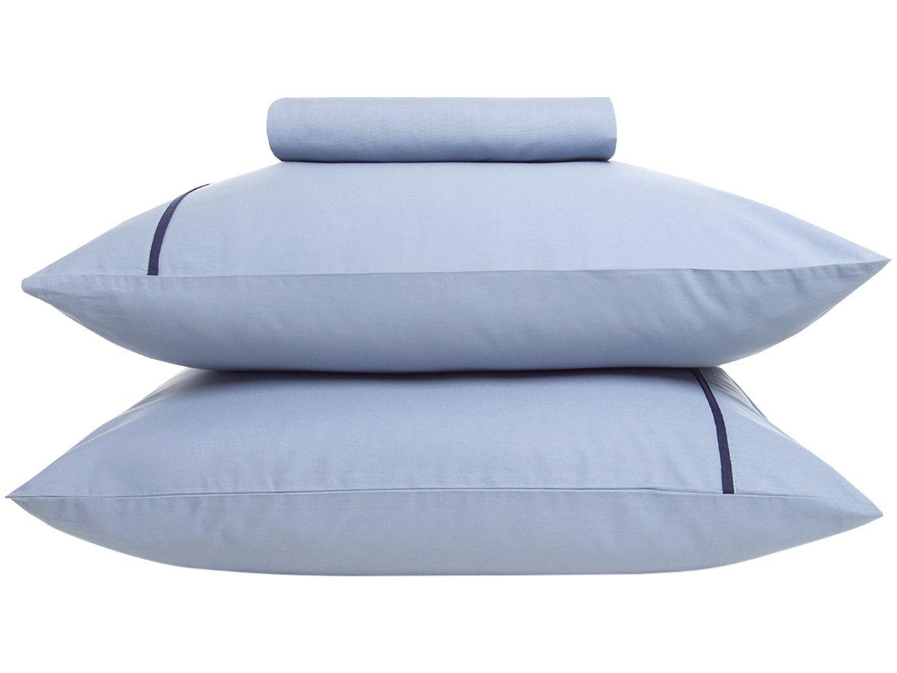 Jogo de Cama Casal Karsten 100% Algodão 180 Fios Liam Azul Allure 3 Peças