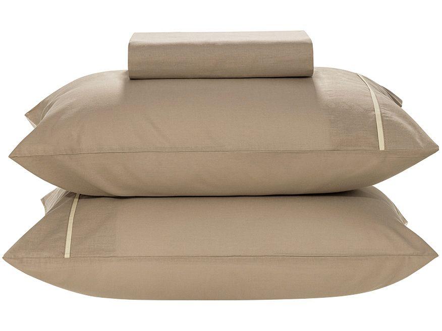 Jogo de Cama Queen 100% Algodão Karsten 160 Fios Noah Marrom 3 Peças