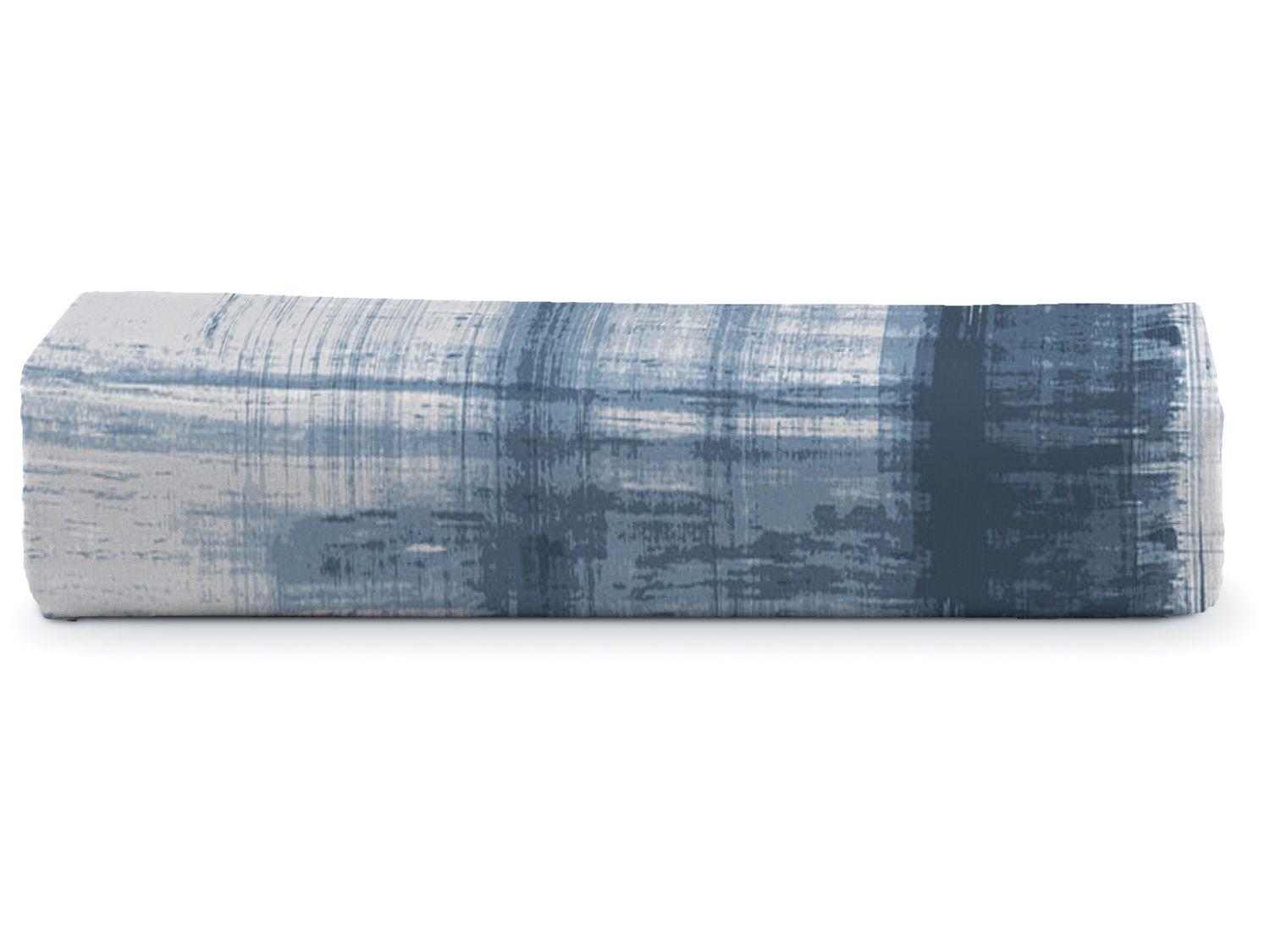 Jogo de Cama Solteiro 100% algodão Camesa 120 fios Super Cotton Linen Azul 2 Peças