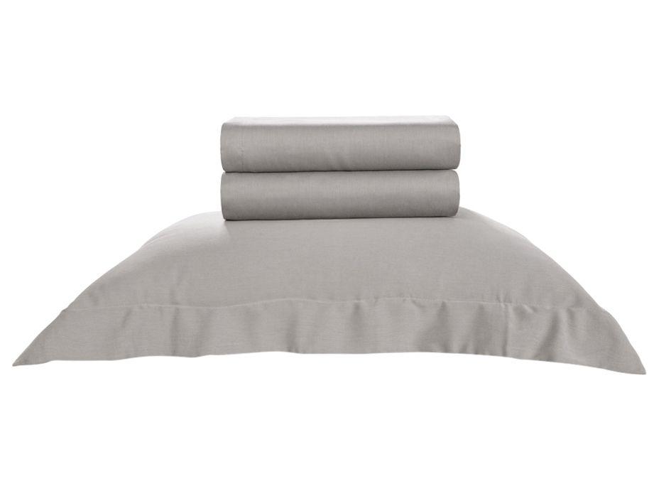 Jogo de Cama Solteiro 100% Algodão Karsten 270 Fios Domos Cinza 3 Peças