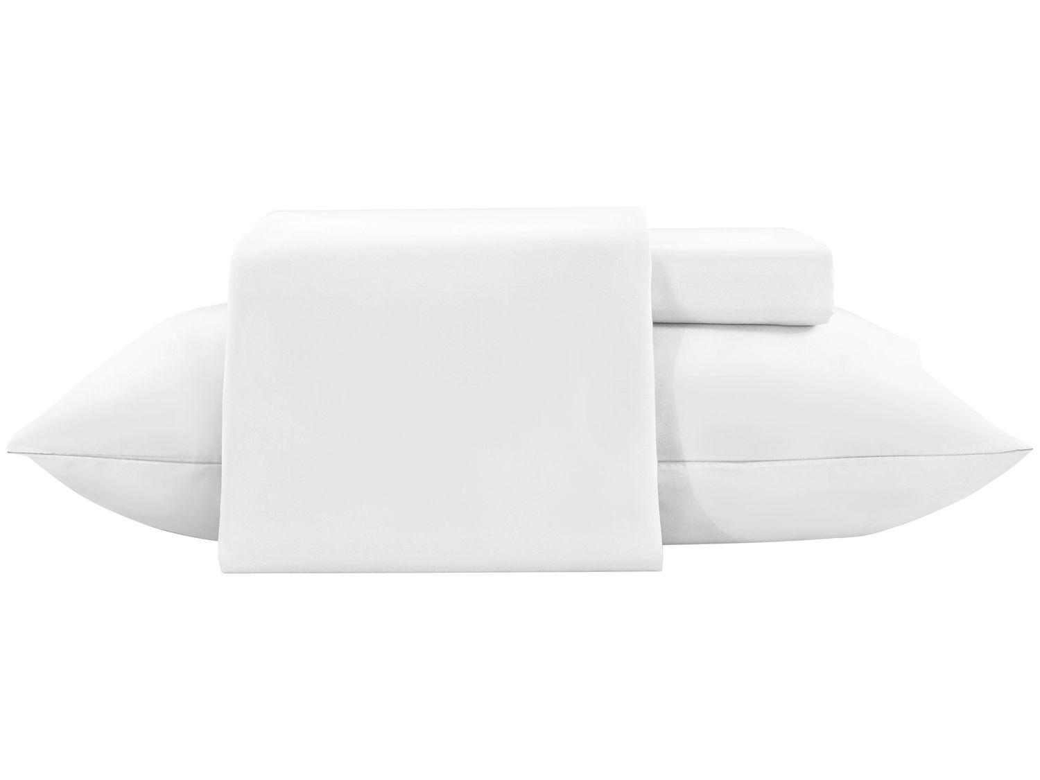 Jogo de Cama Solteiro de Poliéster Jolitex 300 Fios Toque de Seda Branco 2 Peças