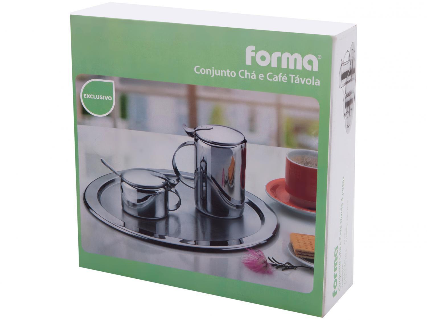 Jogo de Chá e Café 4 Peças Forma Inox Tavola - 807920/4MA, Shopping