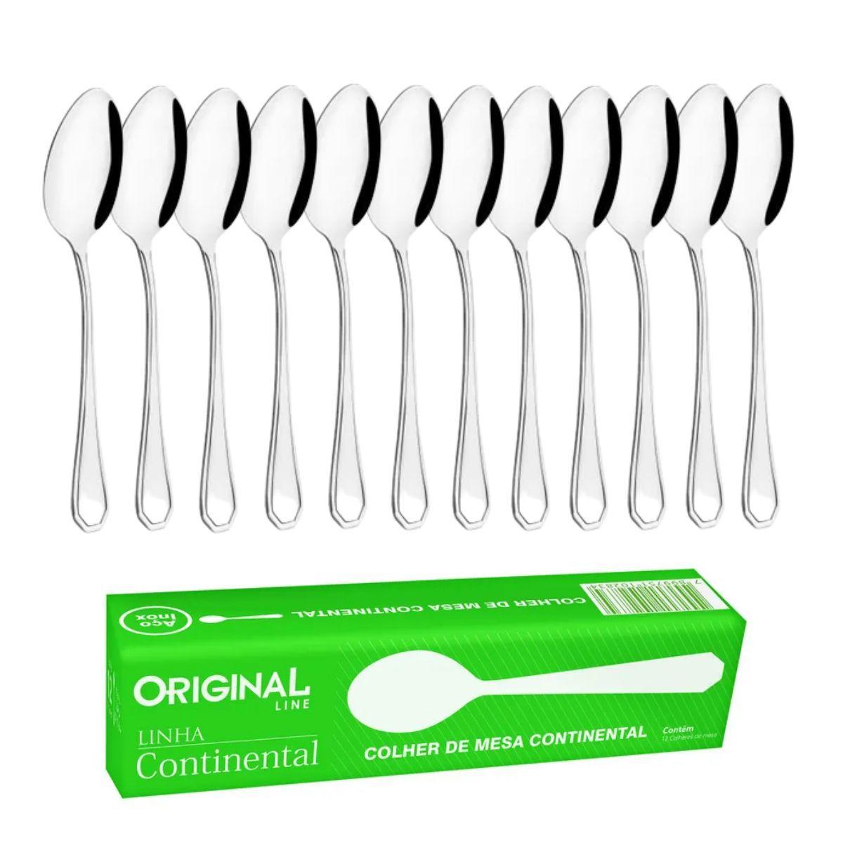 Jogo De Garfos De Mesa Inox 12pçs Talheres Continental