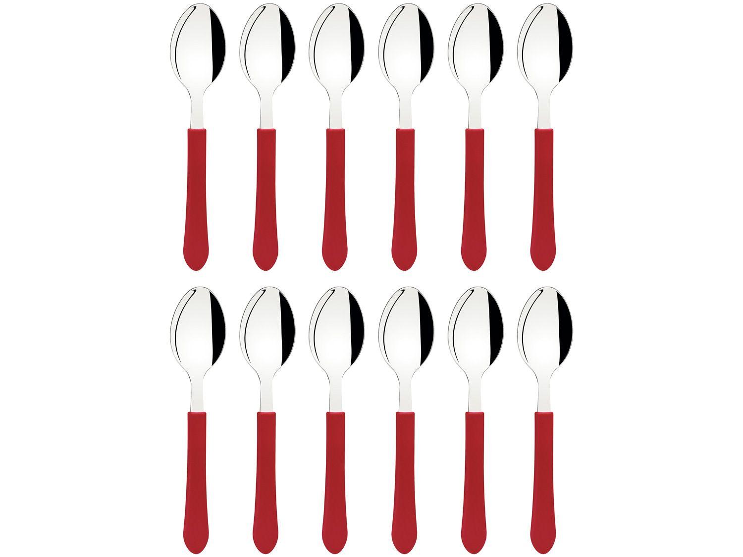 Jogo de Colher Tramontina Leme Vermelho 12 Peças