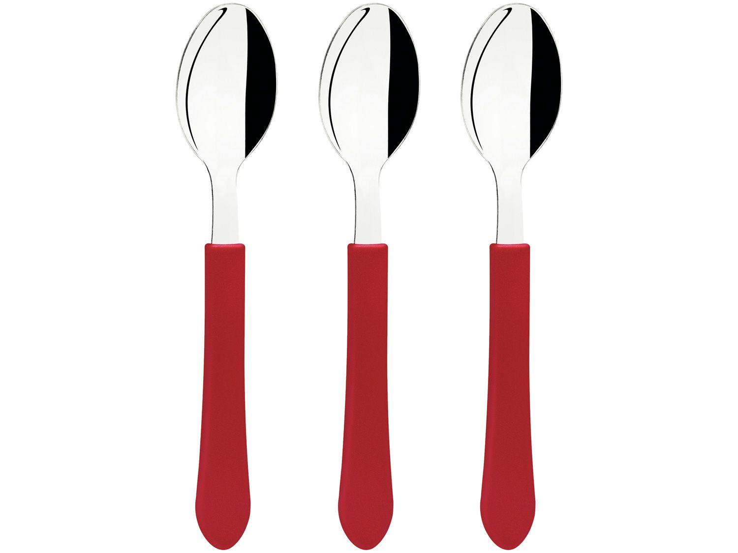 Jogo de Colher Tramontina Leme Vermelho 3 Peças