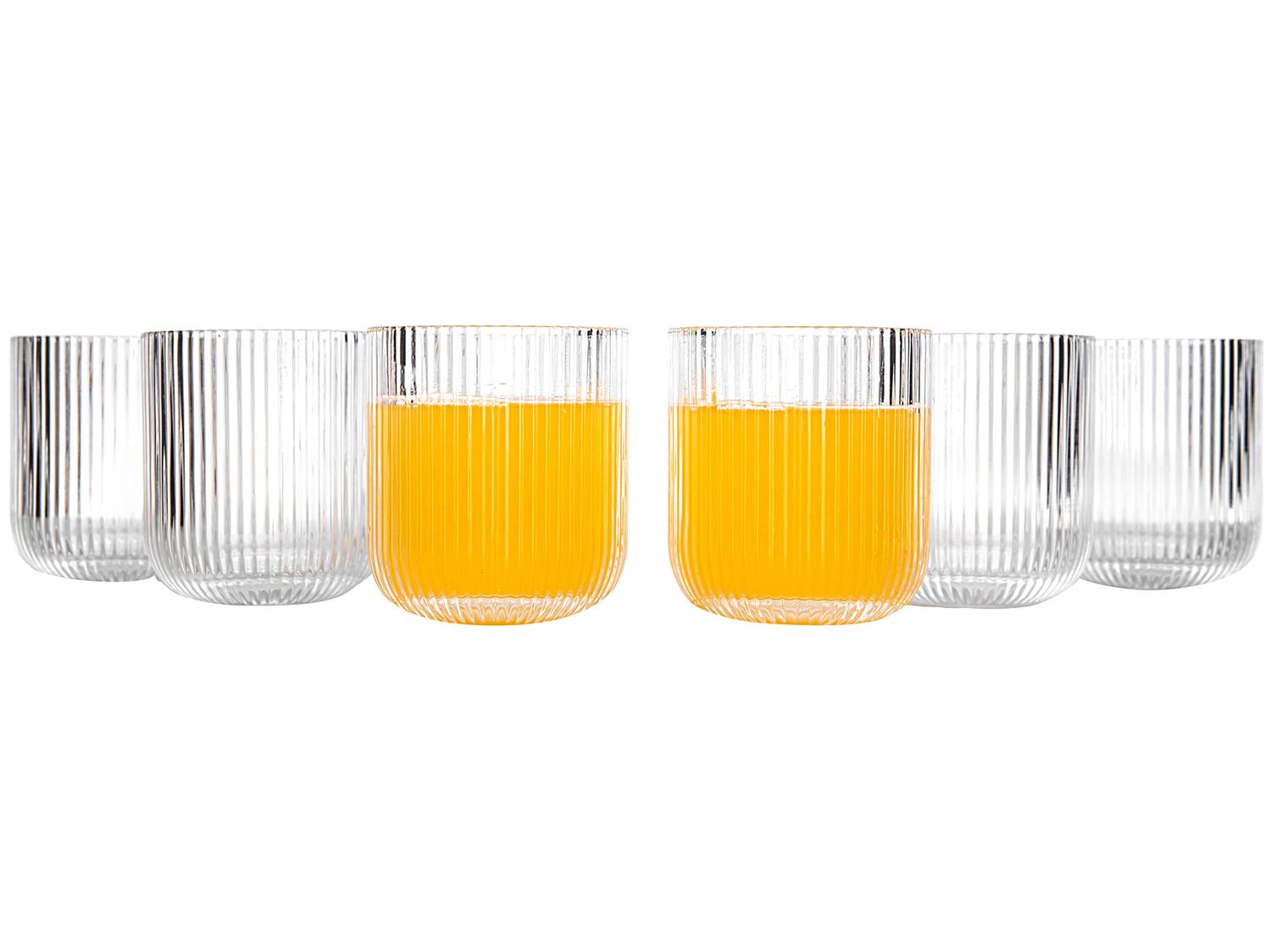 Jogo de Copos de Vidro 300ml 6 Peças Haus Concept Canelado