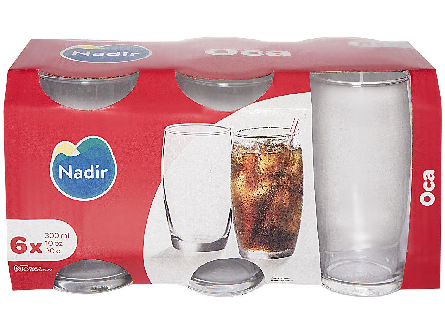 Jogo De Copos Cylinder 6 Peças 300Ml Nadir - Vidro