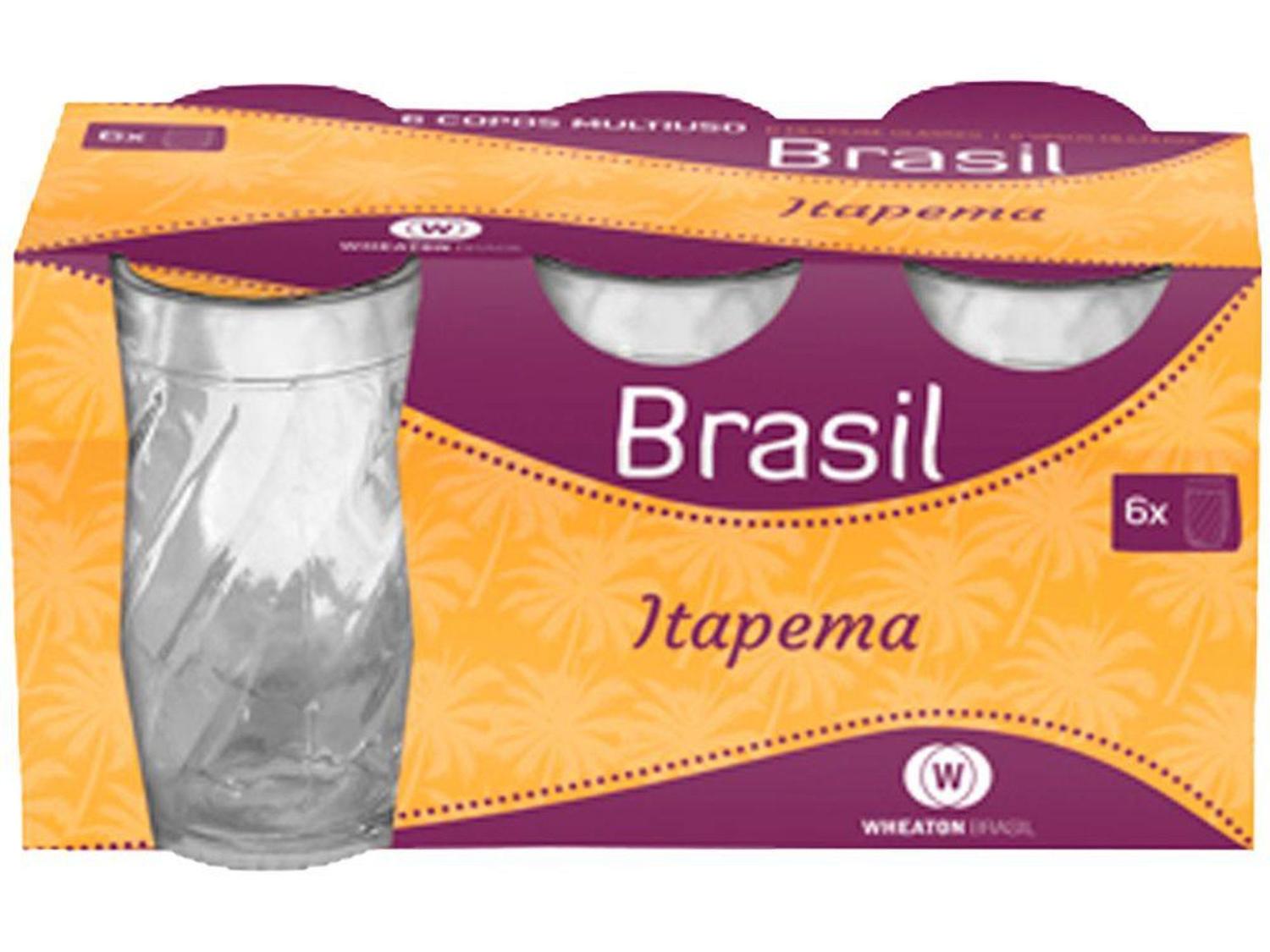 Jogo de Copos Wheaton Rio de Janeiro em Vidro Quadriculado com 6 Peças 330ml  - Le biscuit