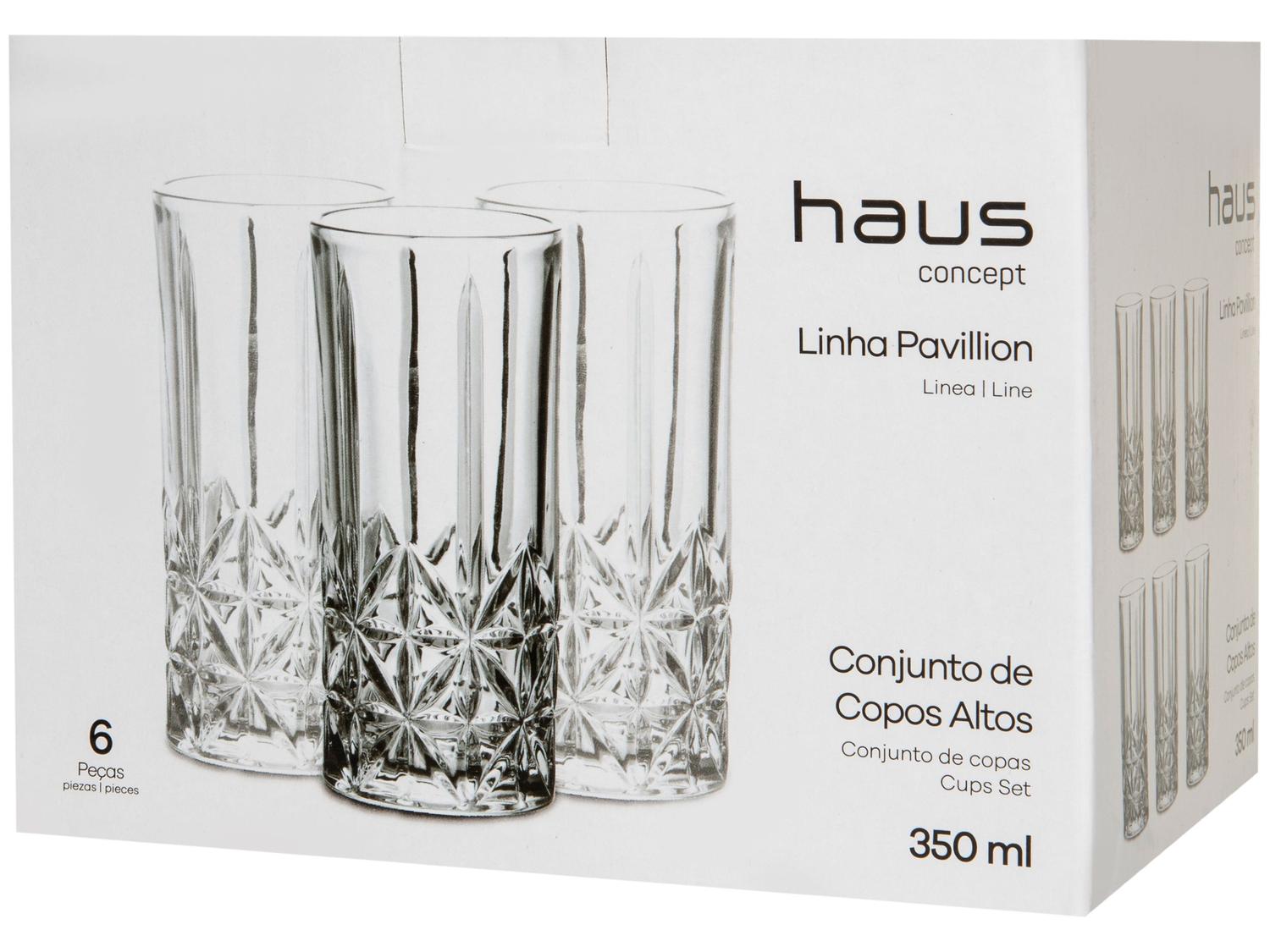 Jogo de Copos de Vidro 350ml 6 Peças Haus Concept