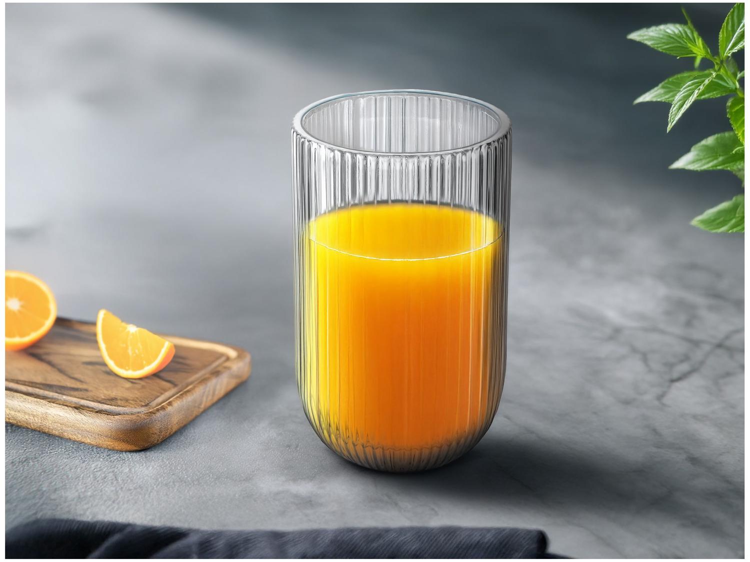 Jogo de Copos de Vidro 430ml 6 Peças Haus Concept Canelado